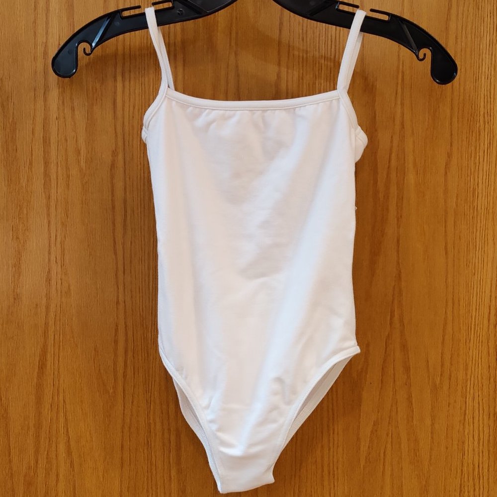 NWT - BLOCH White Camisole Strap Swoop Back Leotard
